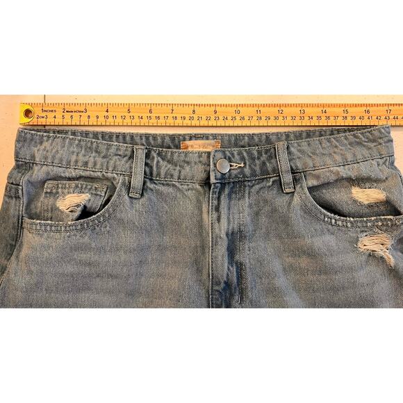 Altar’d State Womens Wide Leg High Rise Light Wash Mom Jeans Sz 31 Blue Y2K Flaw - Picture 5 of 10